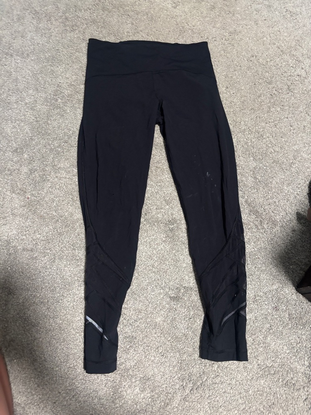 lululemon athletica Black Leggings with Mesh Detail